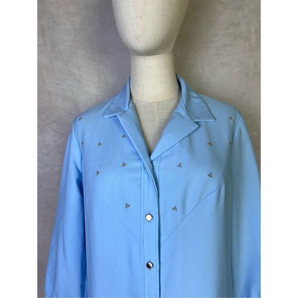 Vintage 1970s Blue Shift Dress - Picture 3 of 6